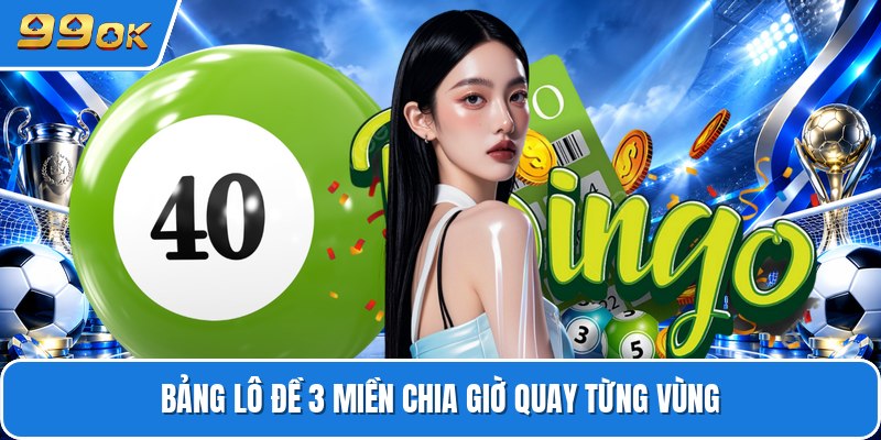 Bảng lô đề 3 miền chia giờ quay từng vùng